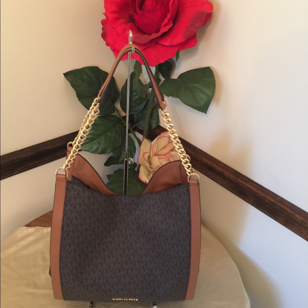 Michael Kors Newbury Chain Tote Brown Authentic